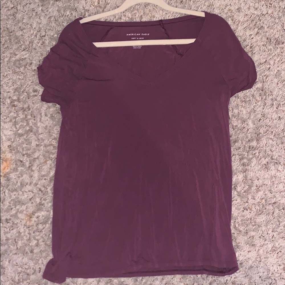 Purple v neck
